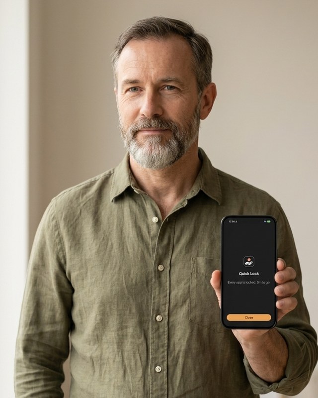 Handover app blocker on an iPhone with every app locked