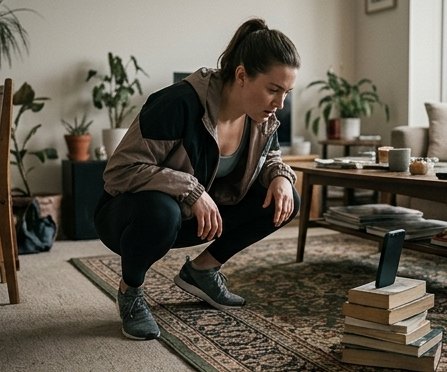 Earning screen time back by doing exercise reps in front of the phone