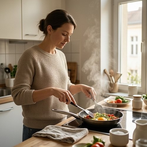 Cooking with both hands busy instead of scrolling, a way to stop screen addiction